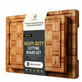 Socisen heavy-duty bamboo cutting board with non-slip feet for stable prep.