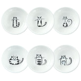 SOCOSY cat ceramic sauce dish set of six for easy dipping