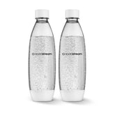 Sodastream 1L slim bottle white twin pack for everyday sparkling beverages.