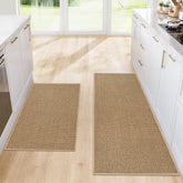 SofterCharm kitchen rug 20x32 front-sink khaki with plush chenille and absorbent surface