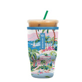 Sok It JavaSok Beachside Bliss insulated sleeve with non-slip grip on 30-32oz cup