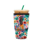 Sok It JavaSok abstract floral sleeve on a 30oz cup keeps drinks cold