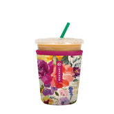 Sok It JavaSok Blooming Bright sleeve in front view keeps drinks cool and hands comfortable.