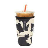Sok It JavaSok cow print sleeve front view keeps drinks cooler longer