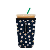 Sok It JavaSok Daisy Chain sleeve, side view, helps keep drinks cold.