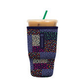 Sok It JavaSok Flower Patch sleeve around a 30-32oz drink keeps beverage cold longer