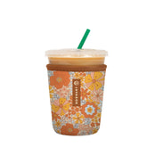 Sok It JavaSok Flower Power sleeve on cup keeps drinks cold and hands dry.