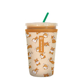 Sok It JavaSok iced coffee sleeve front view keeps drink cold and hands dry