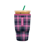 Sok It JavaSok berry plaid close-up showing durable insulation for cold beverages