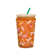 Sok It JavaSok iced coffee sleeve on a cup keeps drinks cooler longer.