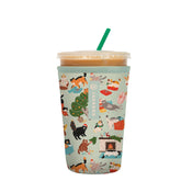 Sok It JavaSok in-use insulated sleeve keeps iced coffee cold on the go.