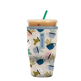 Sok It JavaSok iced coffee sleeve on a bottle keeps drinks cold and hands dry.