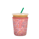 Sok It JavaSok Blushing Blooms sleeve on a cold drink keeps hands warm and dry.