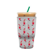 Sok It JavaSok sleeve front view keeps iced coffee secure and cool.
