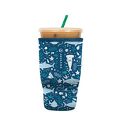 Sok It JavaSok insulated sleeve front view keeps iced coffee cold longer.