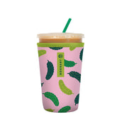 Sok It JavaSok iced coffee sleeve in Pickle Me Pink keeps drinks cold and easy to hold.