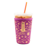 Sok It JavaSok iced coffee sleeve in purple starry night keeps drinks cold and hands warm.