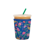 Sok It JavaSok iced coffee sleeve close-up showing reinforced stitching for durability