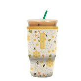 Sok It JavaSok insulated neoprene sleeve with Honeycomb Buzz design keeps drinks cold