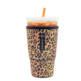 Sok It JavaSok leopard sleeve close-up showing durable neoprene insulation.