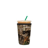 Sok It JavaSok RealTree Edge camouflage sleeve on a 22-28 oz cup, keeps drink cold and hands dry.