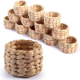 SOKFARM round napkin ring in water hyacinth adds rustic elegance and keeps napkins neatly presented.