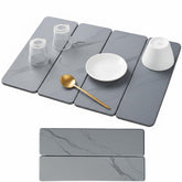 Solavelle Large Stone Drying Mat Gray Foldable, high absorbency for heavy pots and quick drying.