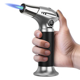 Sondiko Creme Brulee Torch angled nozzle for precise caramelizing.