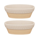 Sondiko oval sourdough banneton 2-pack in natural rattan for proofing
