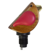 Songbird Specialties wine bottle pourer perched on bottle, sings during pour.