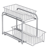 SongMics 2-tier pull-out organizer baskets showing easy access and compact storage