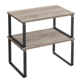 Songmics cabinet organizer shelf in ink black enhances compact kitchen storage.