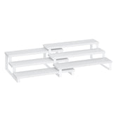Songmics display risers pair in snow white and cloud white for chic, organized display.