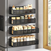 SongMICS strong magnetic spice rack on fridge with large shelf for easy spice reach