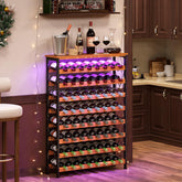 Sonyabecca 64-bottle wine rack with LED display showcases your collection brilliantly.