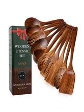 SOOMGYEOL SEOM teak utensil set with 10 pieces for durable, non-stick cooking