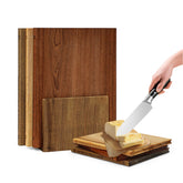 Soravita book cutting board trio on stand showing organized meal prep