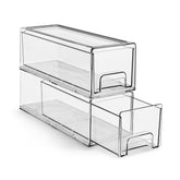 Sorbus small wide clear drawers front view: compact, space-saving pantry organizers