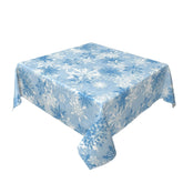 Sorktse winter blue snowflake tablecloth enhances festive dining ambiance
