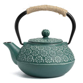 Sotya cast iron teapot assembly showing 30oz capacity for tea service