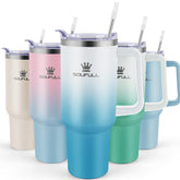 Soufull 40oz tumbler with handle and straw lid for easy on the go hydration.