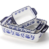 SOUJOY porcelain bakeware large rectangular pan for casseroles and ovens.