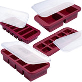 Souper Cubes Cranberry 2-cup tray with lid for organized meals