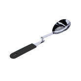 Souper Cubes Lori Greiner no mess spoon with curved handle resting on a pot rim for mess-free cooking