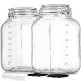 Sovietiep 1 gallon square glass jar with wide mouth for easy scooping and visibility