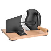 SOWKIPE manual bread slicer with base and crank for precise operation.