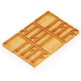 SpaceAid 21-piece bamboo drawer organizer set keeps drawers tidy and organized.