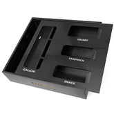 SpaceAid bamboo bag storage organizer keeps kitchen bags neatly sorted in the drawer.