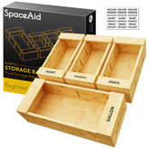 SpaceAid bamboo bag organizer for gallon bags keeps drawers tidy and accessible.
