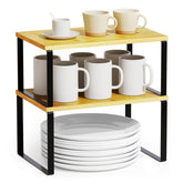 SpaceAid cabinet shelf organizer top view for efficient cabinet organization.